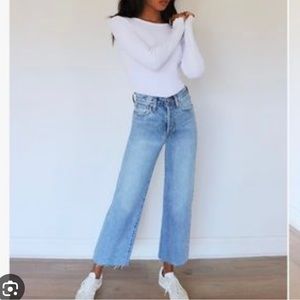 Denim Forum Farrah Wide Leg Jean